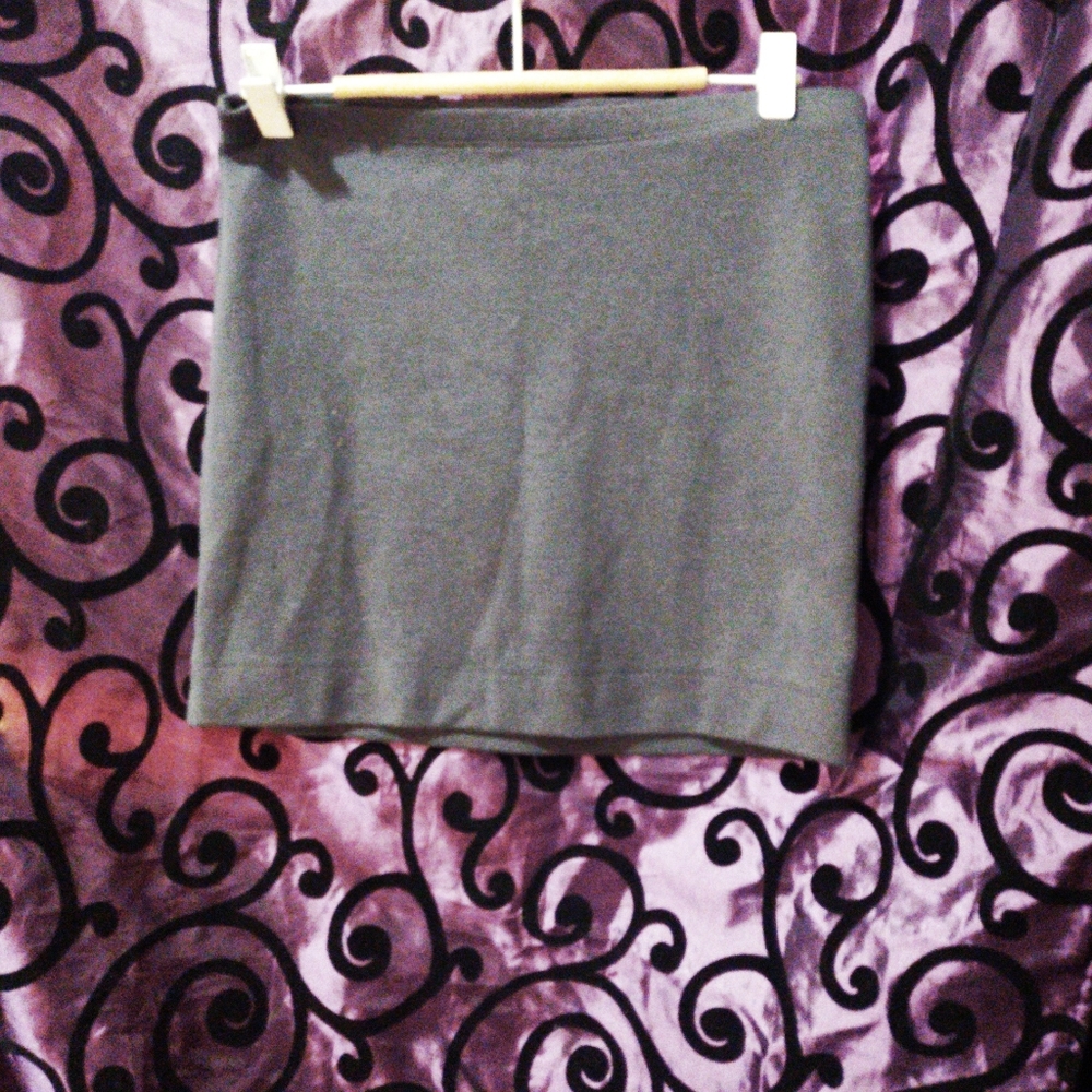 Plain Basic Grey Mini Skirt